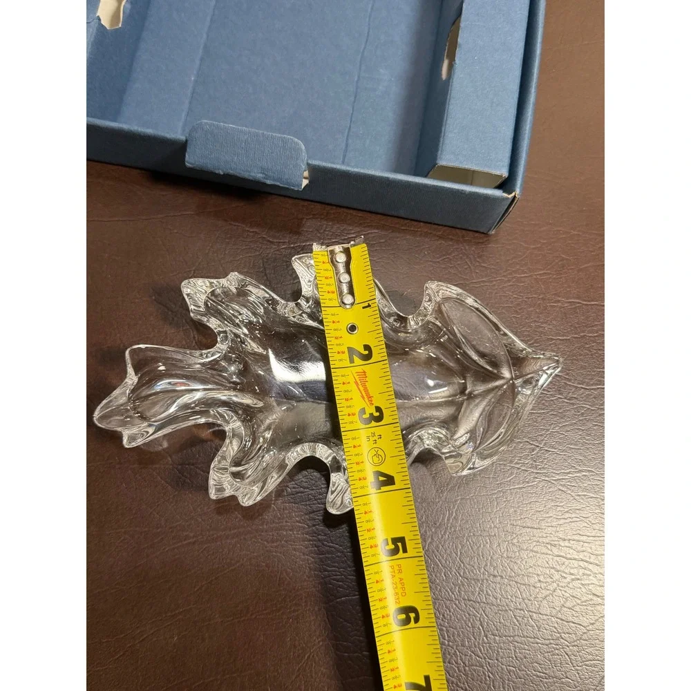 Marquis by Waterford Crystal Oak Leaf Dish Clear Glass Trinket Tray with Box